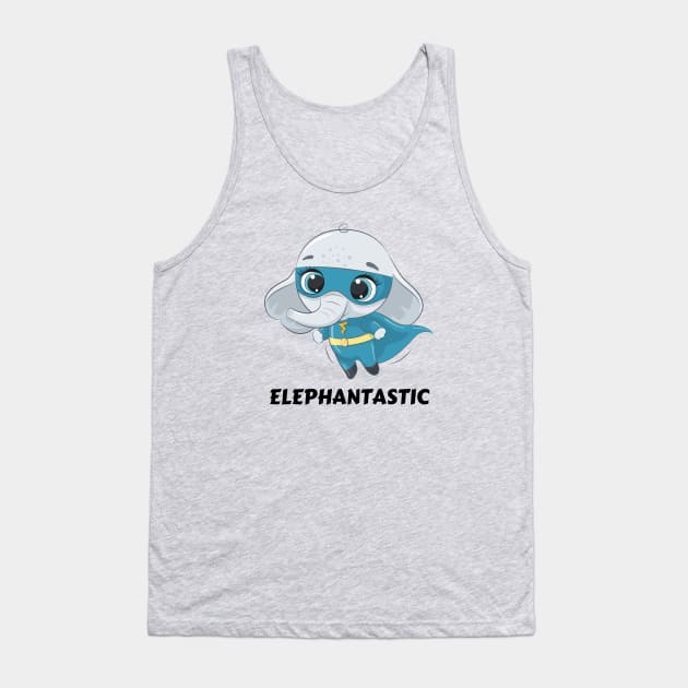 Elephantastic | Elephant Pun Tank Top by Allthingspunny